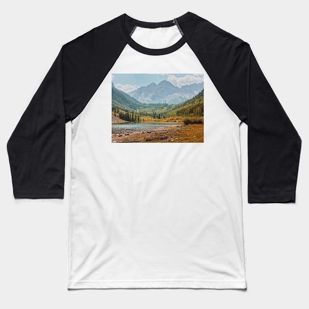 Maroon Lake Baseball T-Shirt by Kelly Louise Art